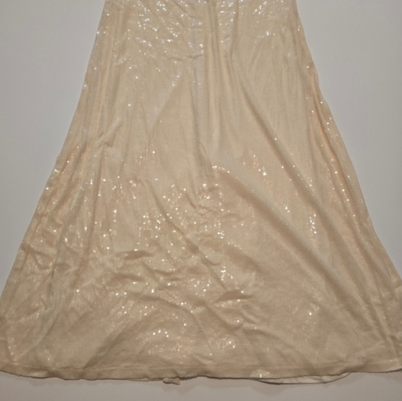 Rosetta Getty Sequin Short Sleeve Maxi Dress In Cream Size M - Picture 3 of 12